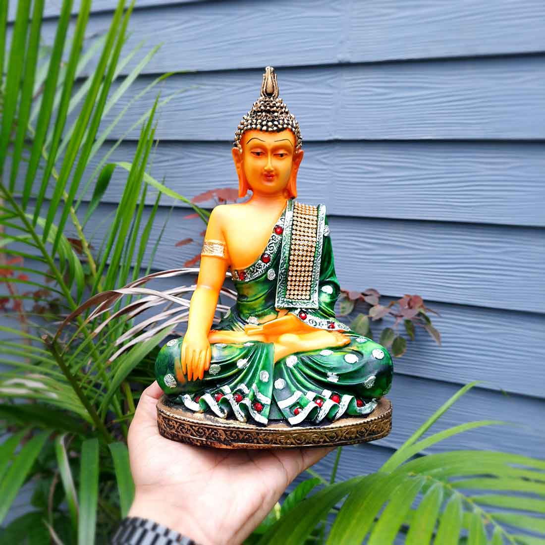 Buddha Showpiece - for Home & Garden Decor - 10 Inch - ApkaMart