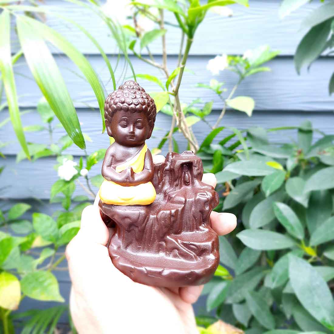 Lord Buddha Smoke Fountain - For Table Decor & Gifts - 4 Inch - ApkaMart