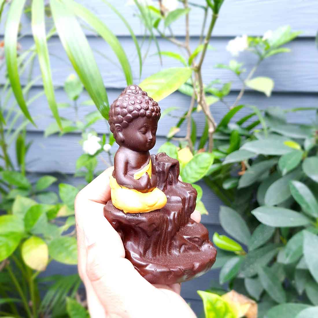 Lord Buddha Smoke Fountain - For Table Decor & Gifts - 4 Inch - ApkaMart