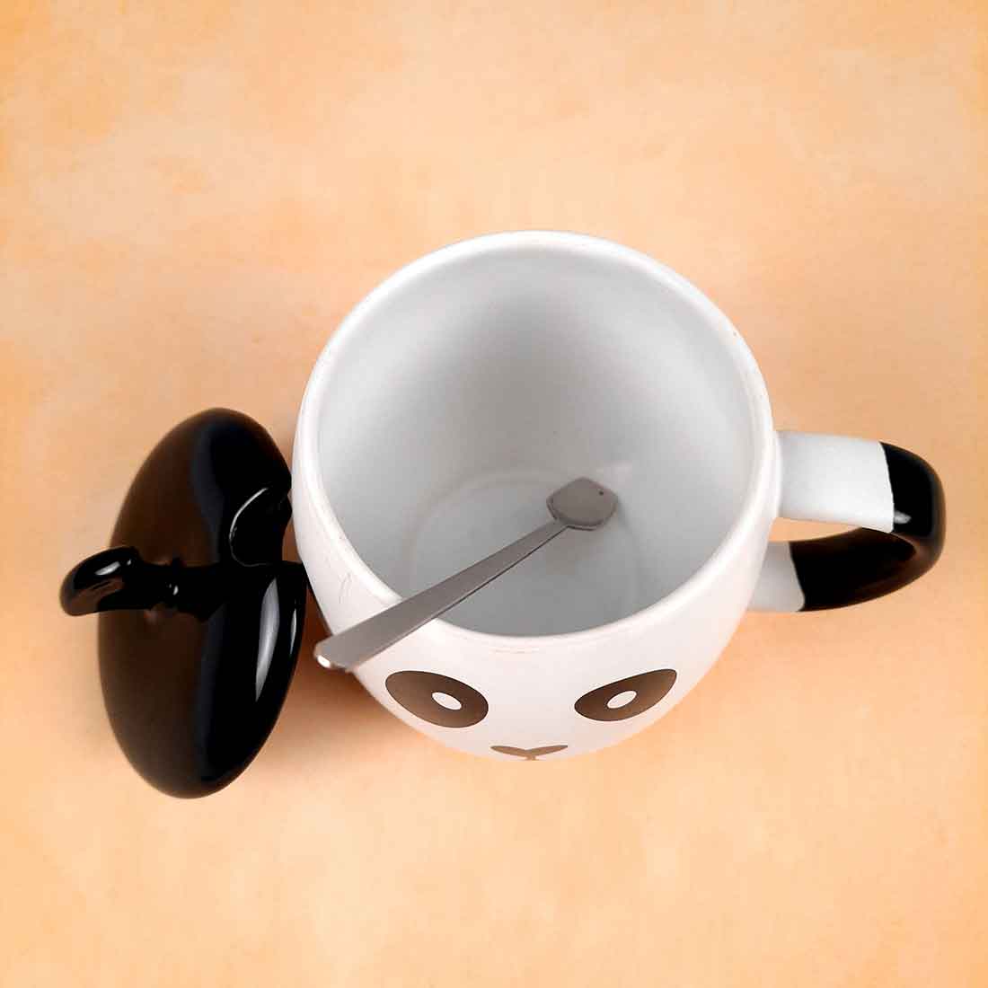 Panda Coffee Mug with Lid ,Spoon & Key Chain - for Tea, Coffee & Gifts - ApkaMart