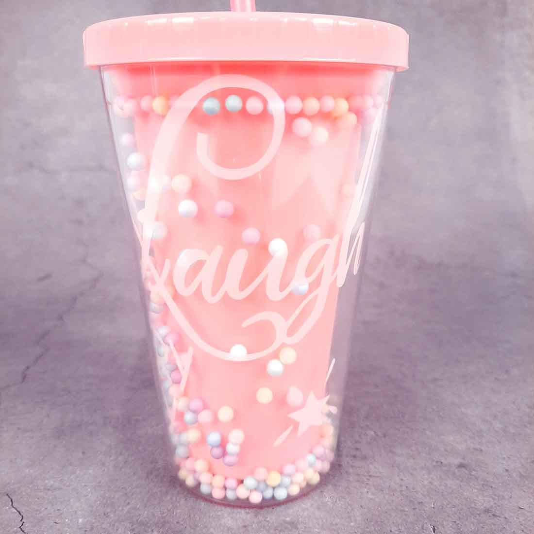 Sipper Bottle with Straw and Lid - For Girls, Kids and Boys - 7 inch - ApkaMart