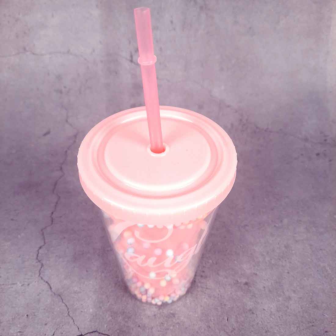 Sipper Bottle with Straw and Lid - For Girls, Kids and Boys - 7 inch - ApkaMart