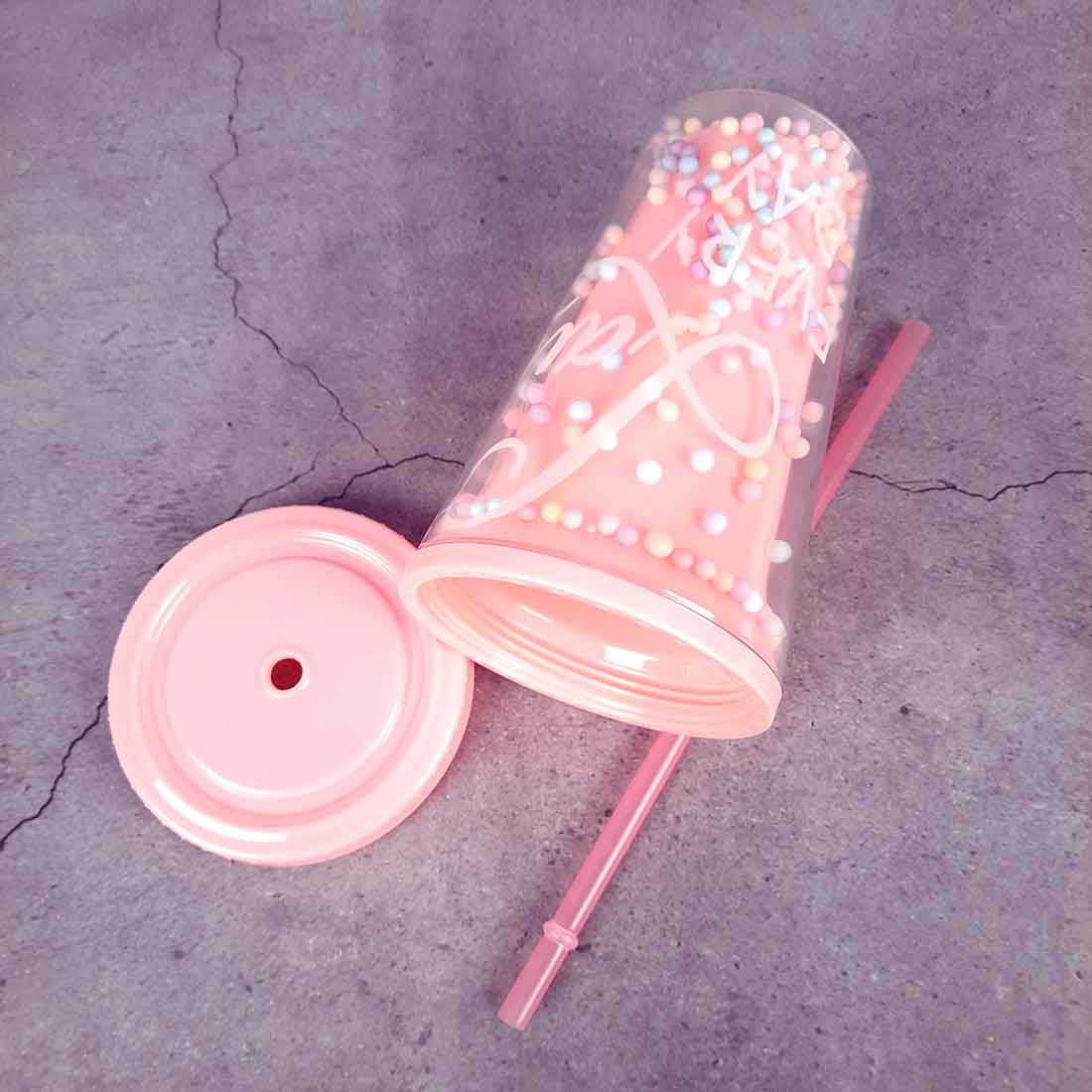 Sipper Bottle with Straw and Lid - For Girls, Kids and Boys - 7 inch - ApkaMart