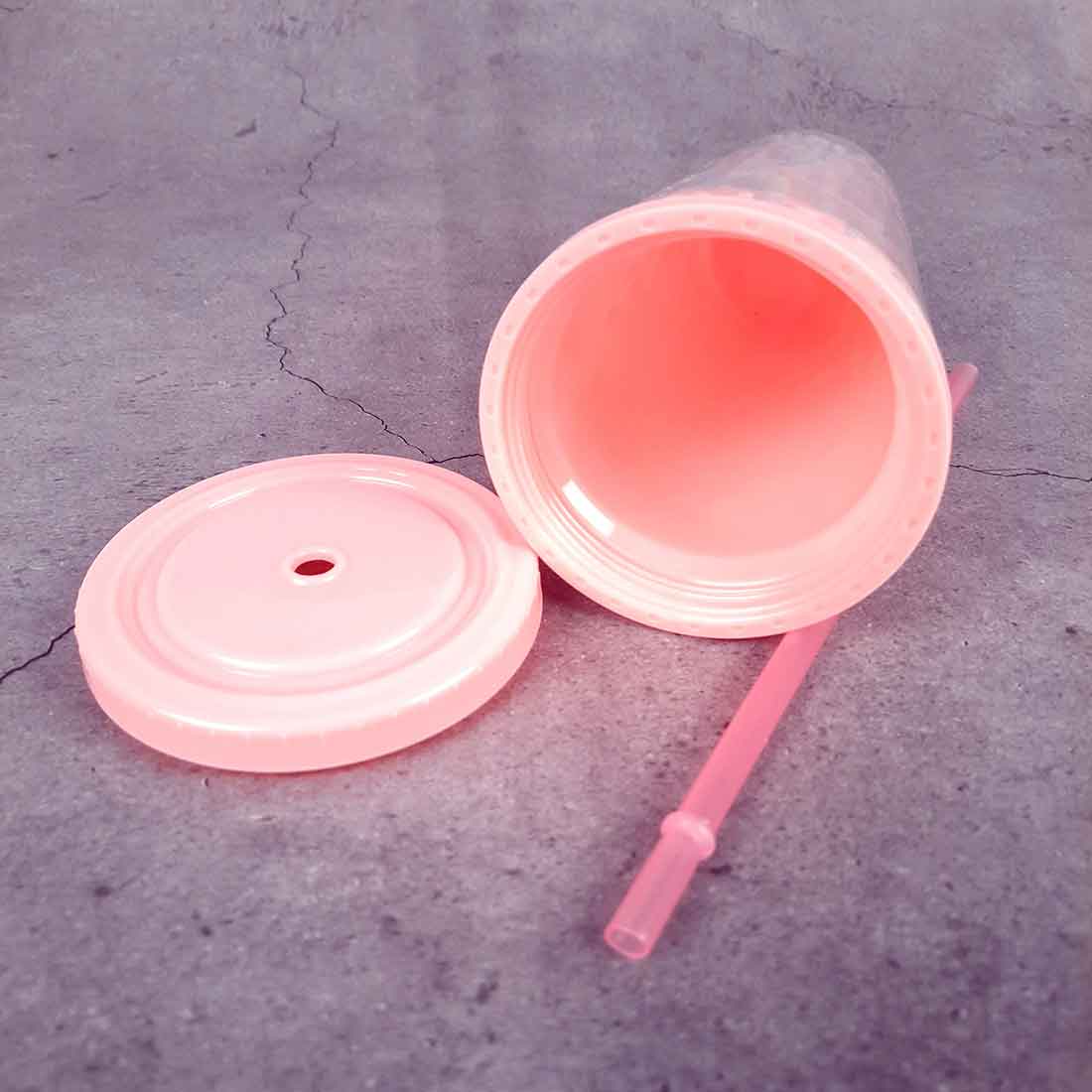 Sipper Bottle with Straw and Lid - For Girls, Kids and Boys - 7 inch - ApkaMart