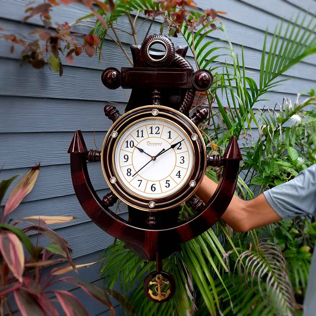 Designer Wall Clock | Anchor Design Wall Watch - For Wedding & Anniversary Gift - 27 Inch - ApkaMart