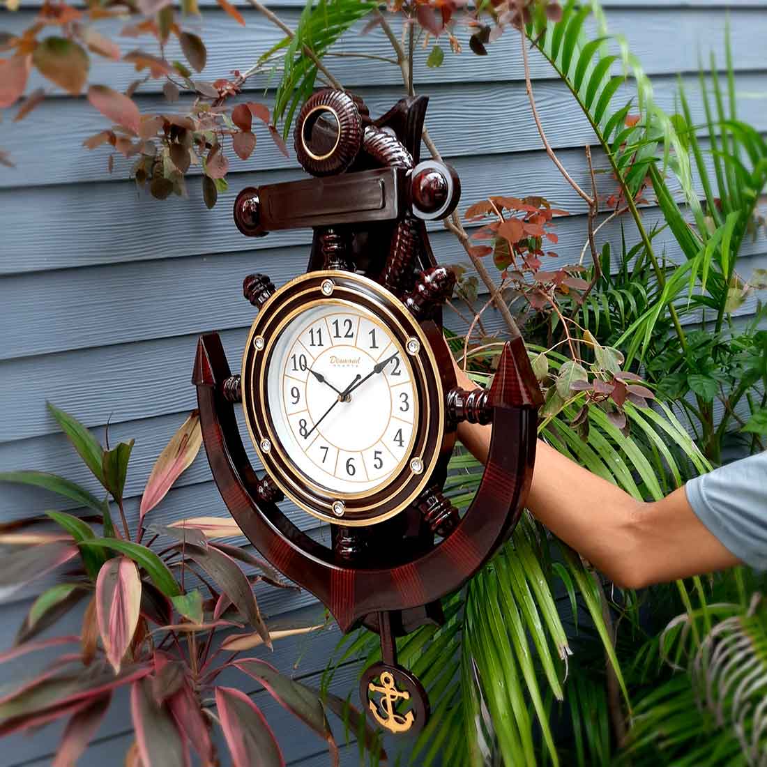 Designer Wall Clock | Anchor Design Wall Watch - For Wedding & Anniversary Gift - 27 Inch - ApkaMart