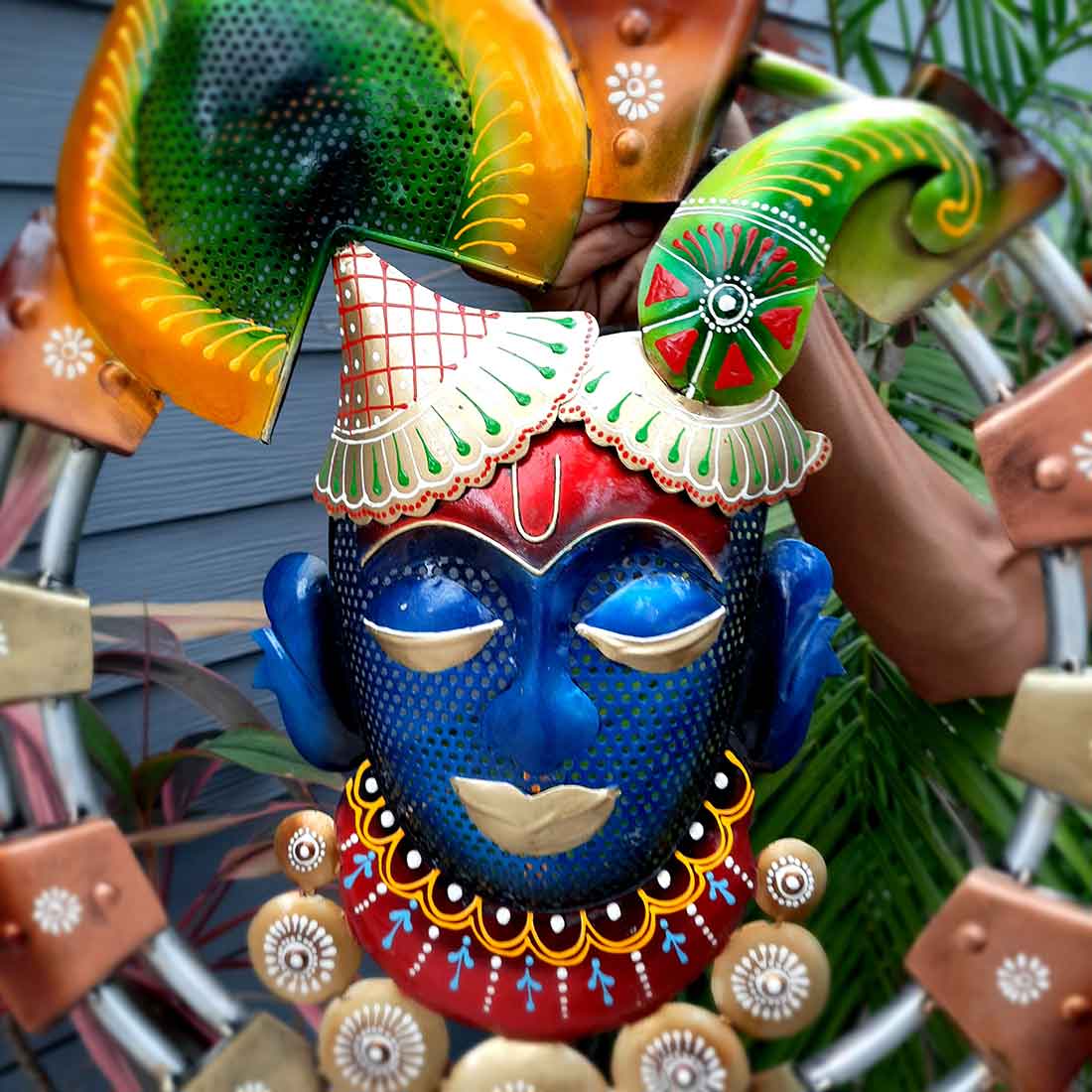 LED Krishna Wall Showpiece - Metal Wall Decor - 21 Inch - ApkaMart