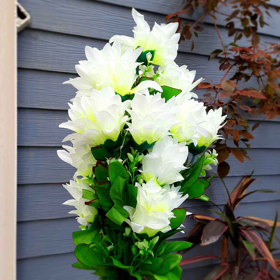 Artificial Flowers Bunch- Apkamart #color_White