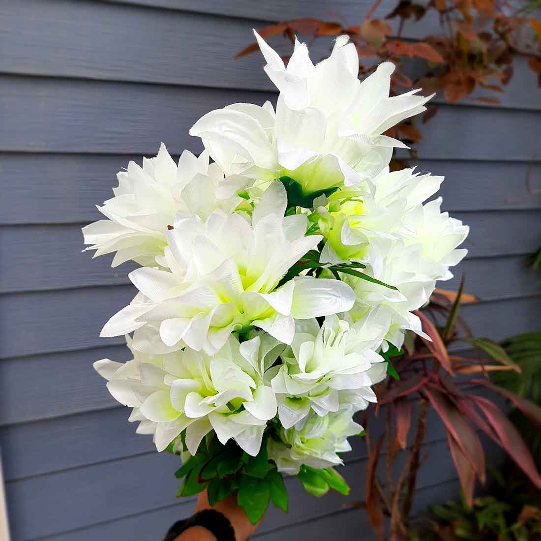 Artificial Flowers Bunch- Apkamart #color_White