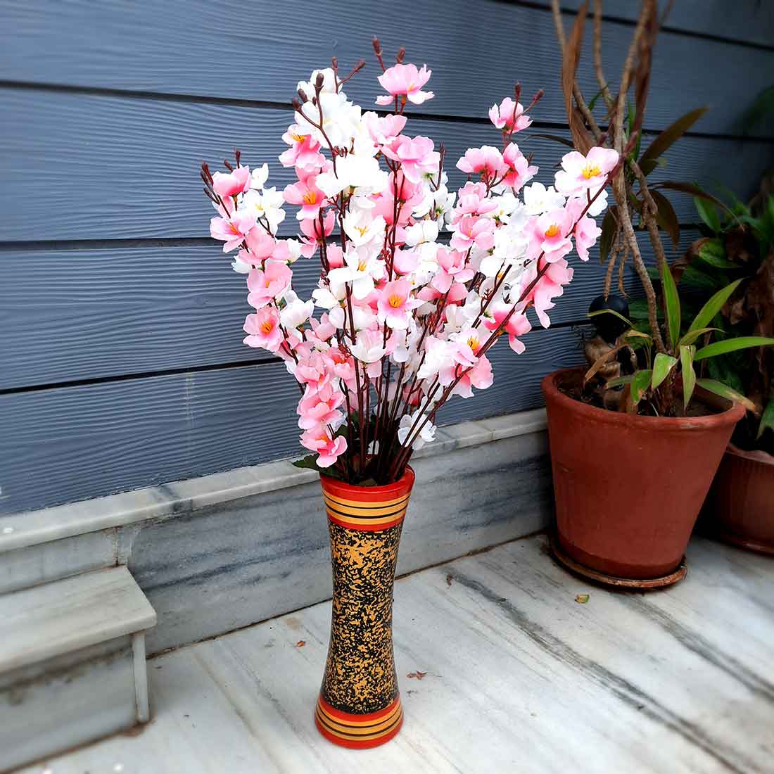 Artificial Flowers Bunch- Apkamart #color_Light Pink & White