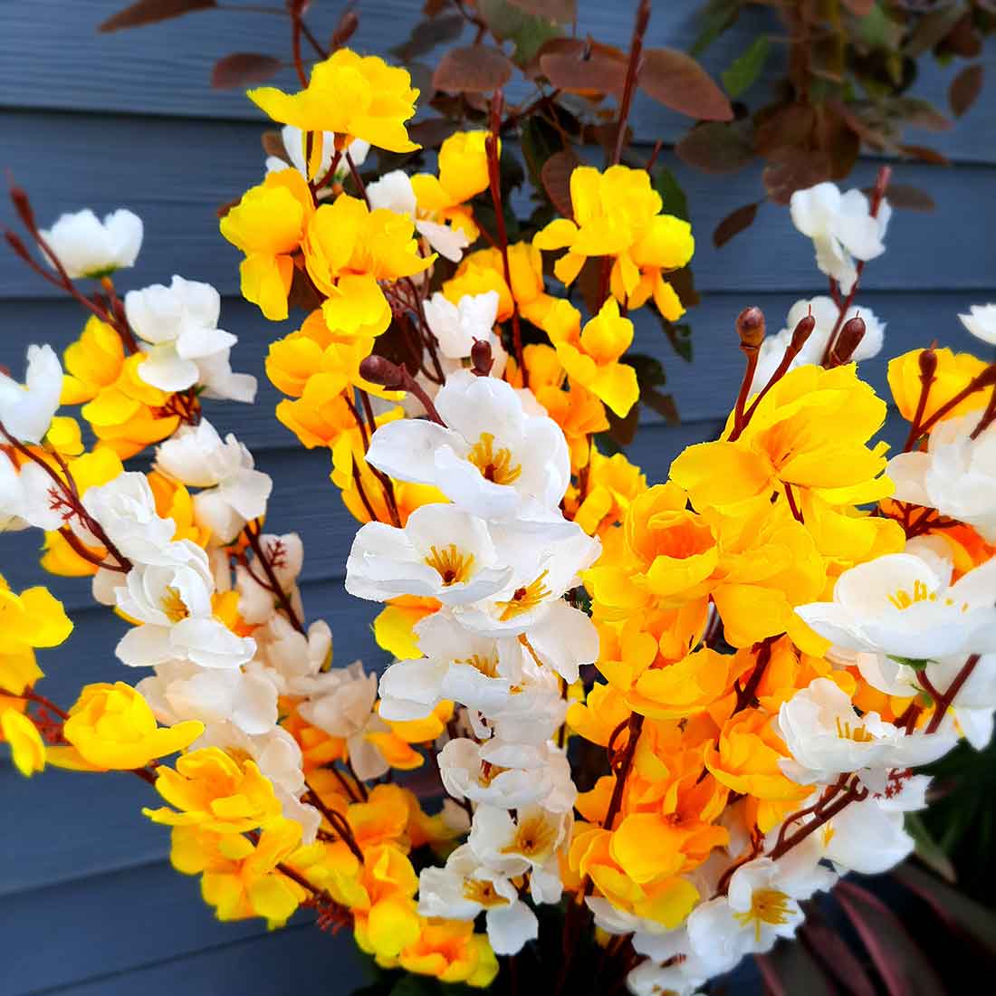 Artificial Flowers Bunch- Apkamart #color_White & Yellow