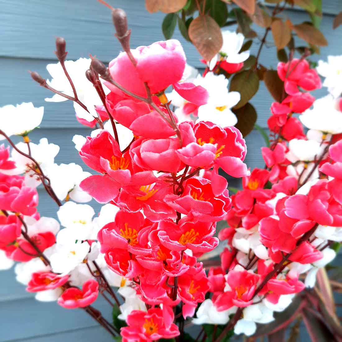 Artificial Flowers Bunch- Apkamart #color_White & Pink