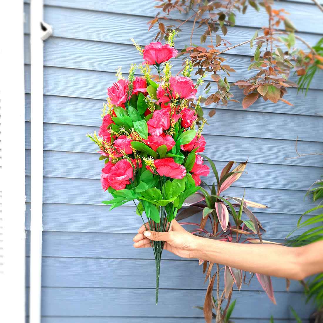 Artificial Flowers Bunch- Apkamart #color_Dark Pink