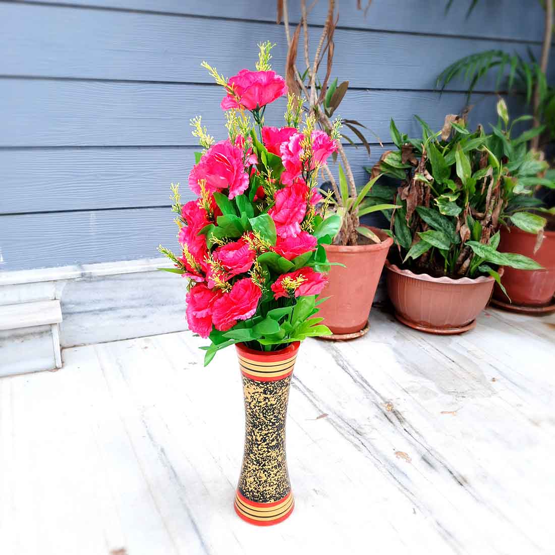 Artificial Flowers Bunch- Apkamart #color_Dark Pink