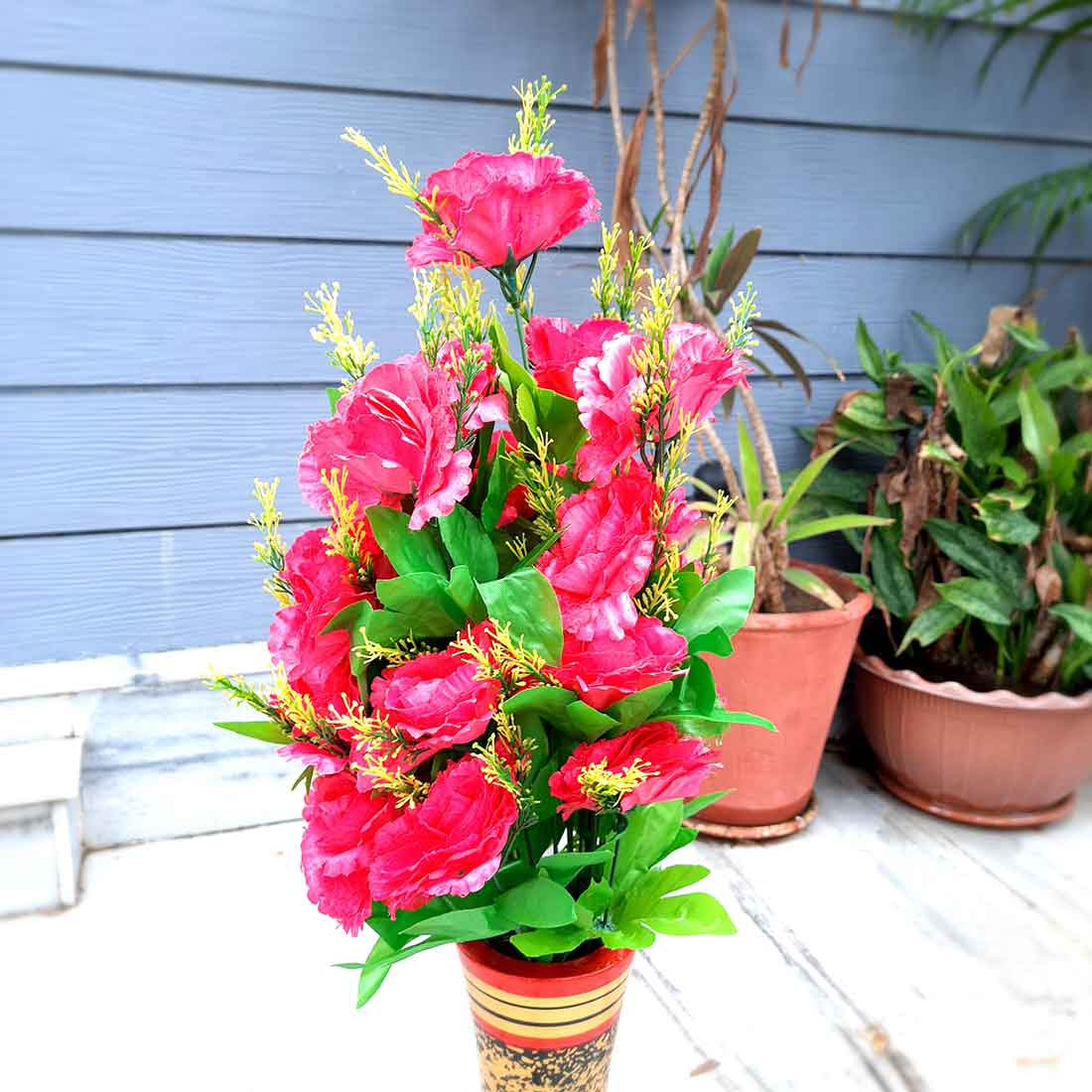 Artificial Flowers Bunch- Apkamart #color_Dark Pink