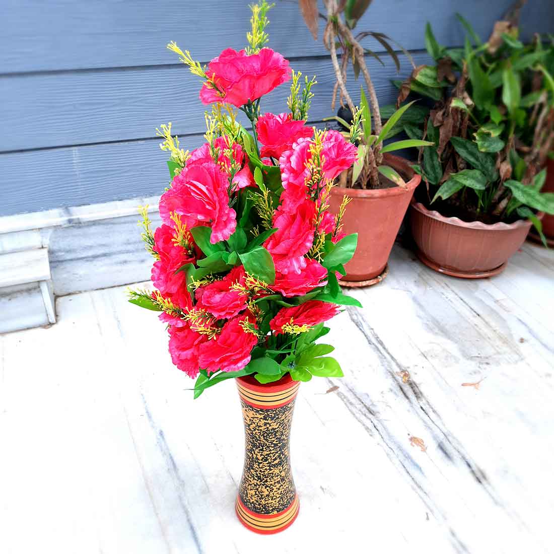 Artificial Flowers Bunch- Apkamart #color_Dark Pink