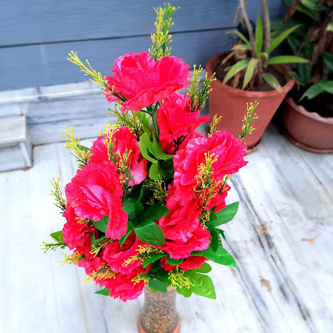 Artificial Flowers Bunch- Apkamart #color_Dark Pink