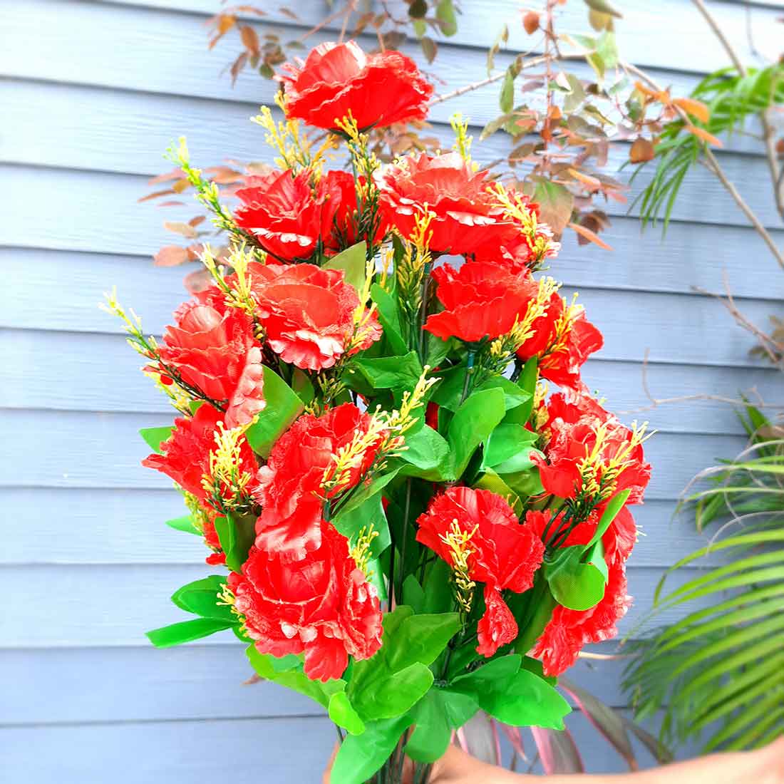 Artificial Flowers Bunch- Apkamart #color_Red