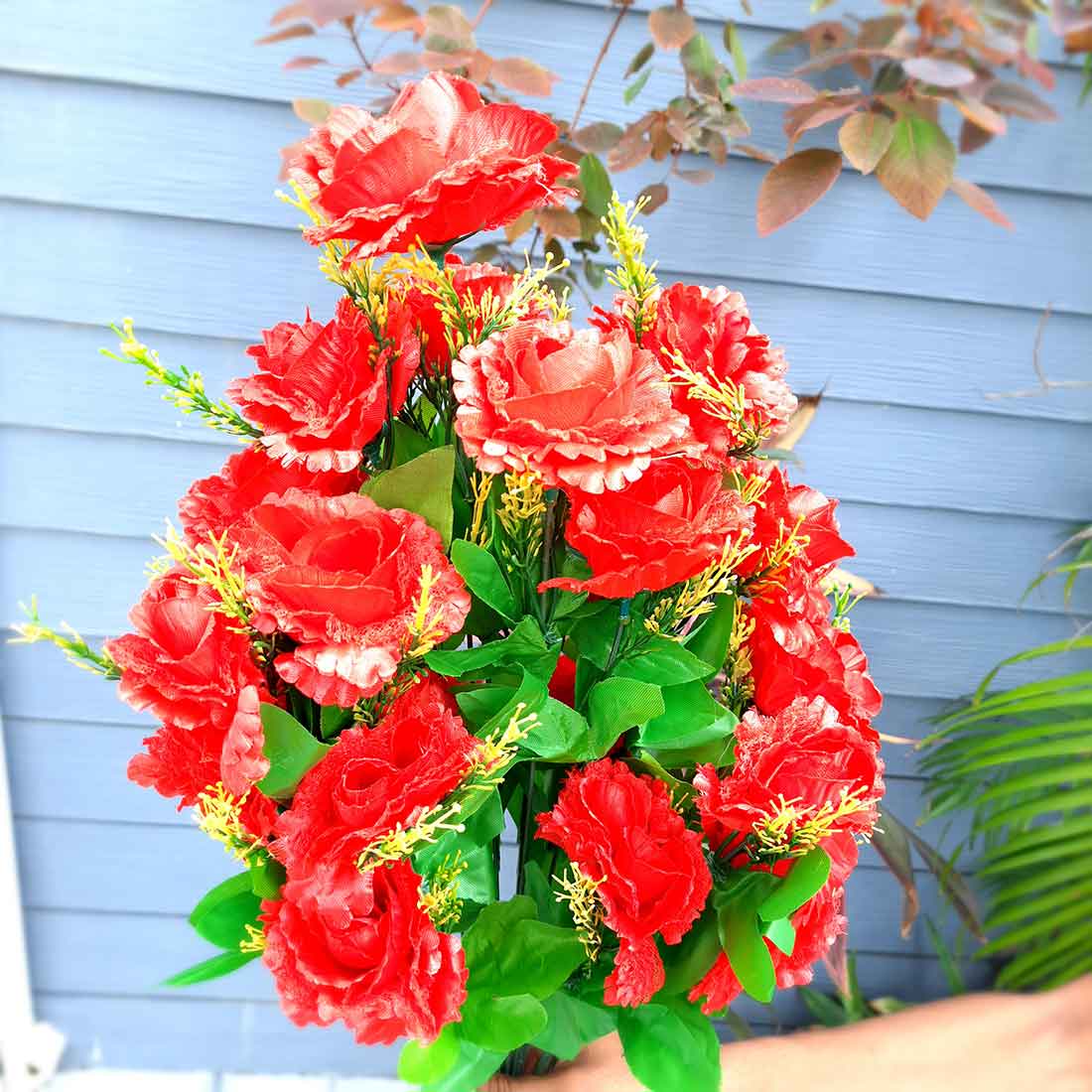 Artificial Flowers Bunch- Apkamart #color_Red