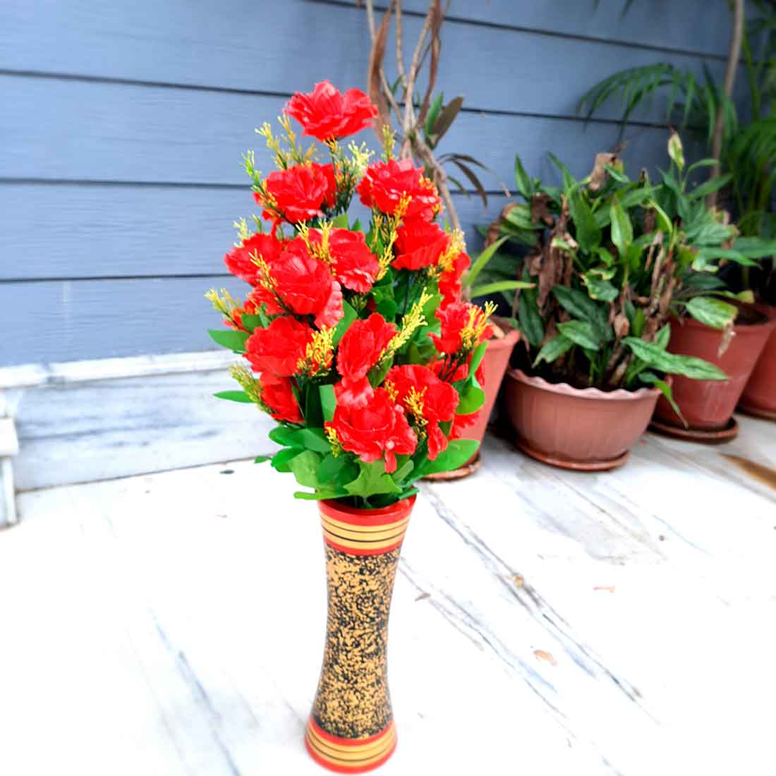 Artificial Flowers Bunch- Apkamart #color_Red