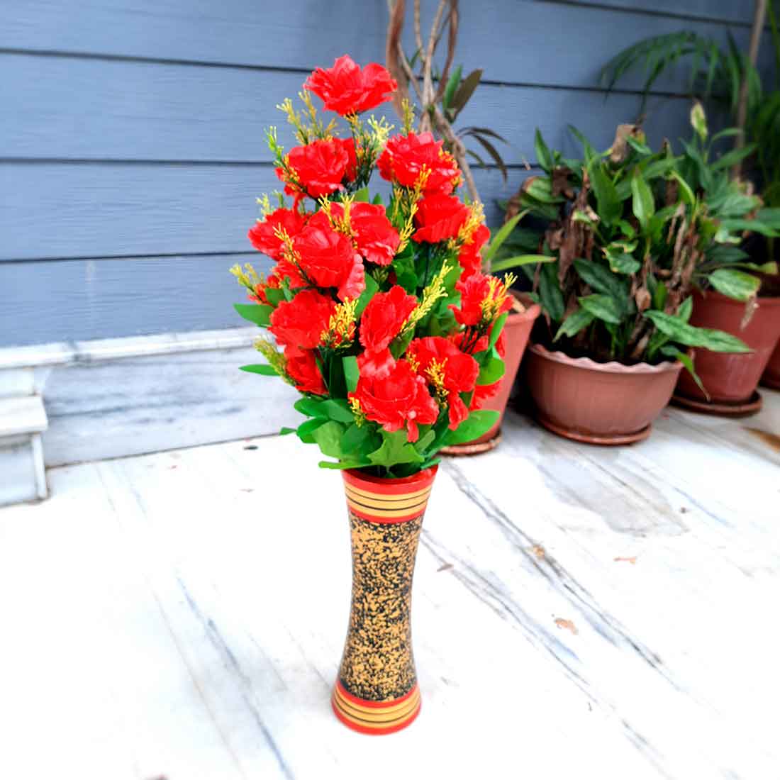 Artificial Flowers Bunch- Apkamart #color_Red