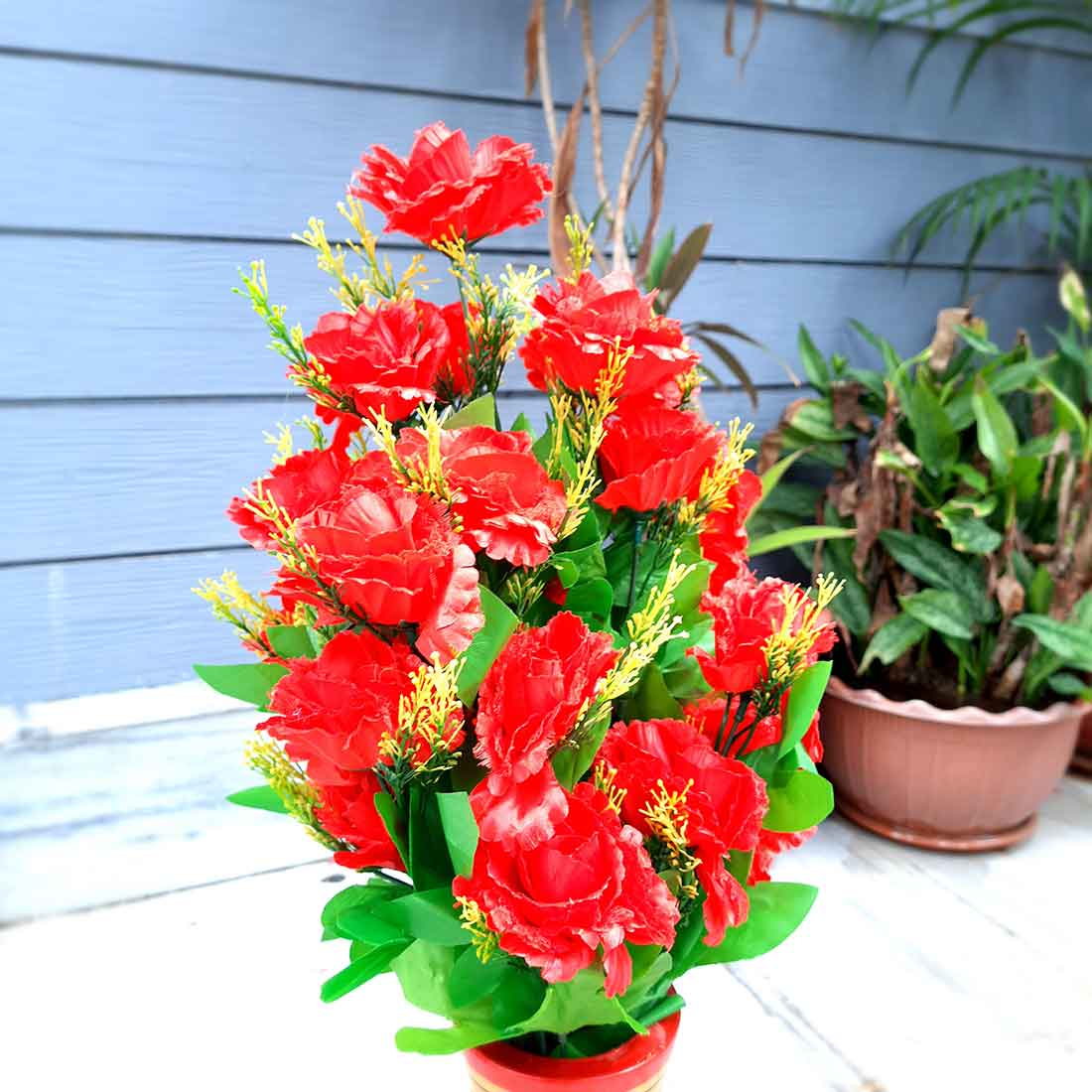 Artificial Flowers Bunch- Apkamart #color_Red