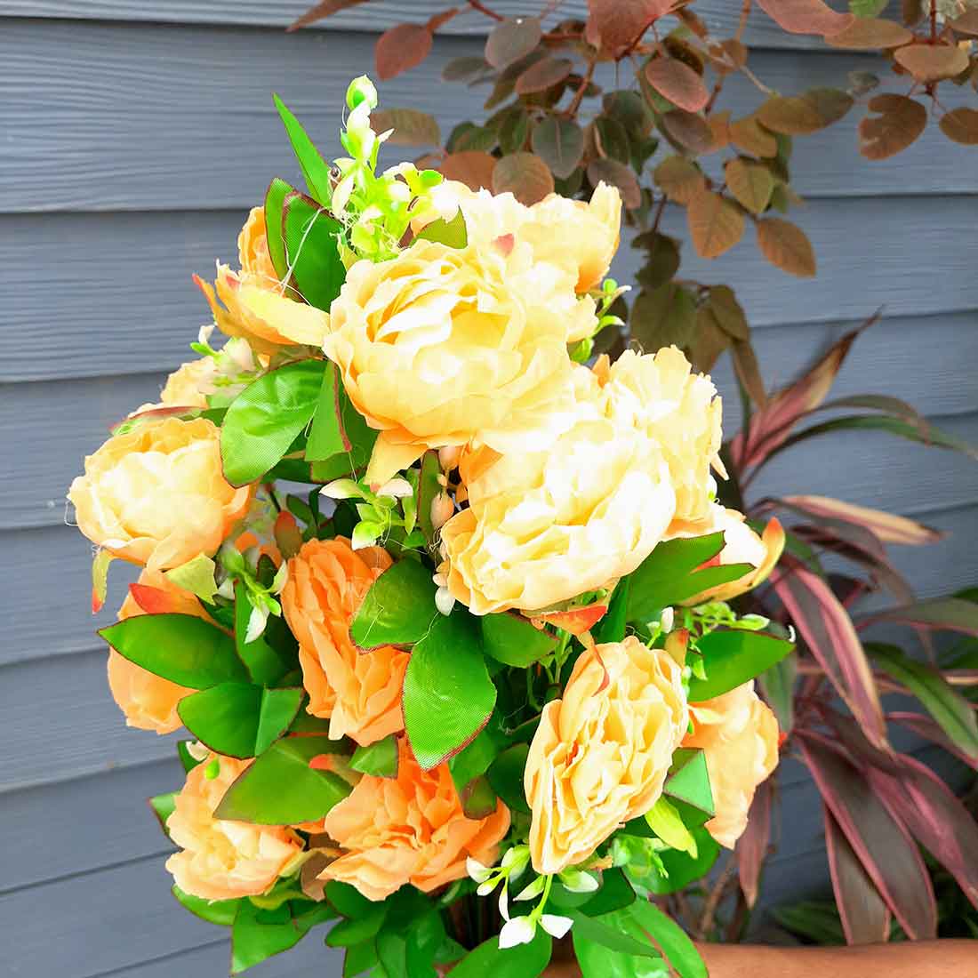 Artificial Flowers Bunch- Apkamart #color_Peach