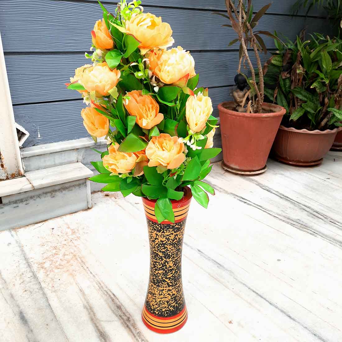 Artificial Flowers Bunch- Apkamart #color_Peach