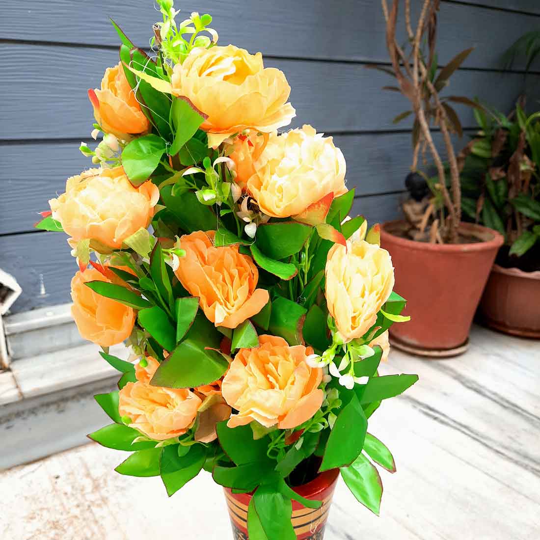 Artificial Flowers Bunch- Apkamart #color_Peach
