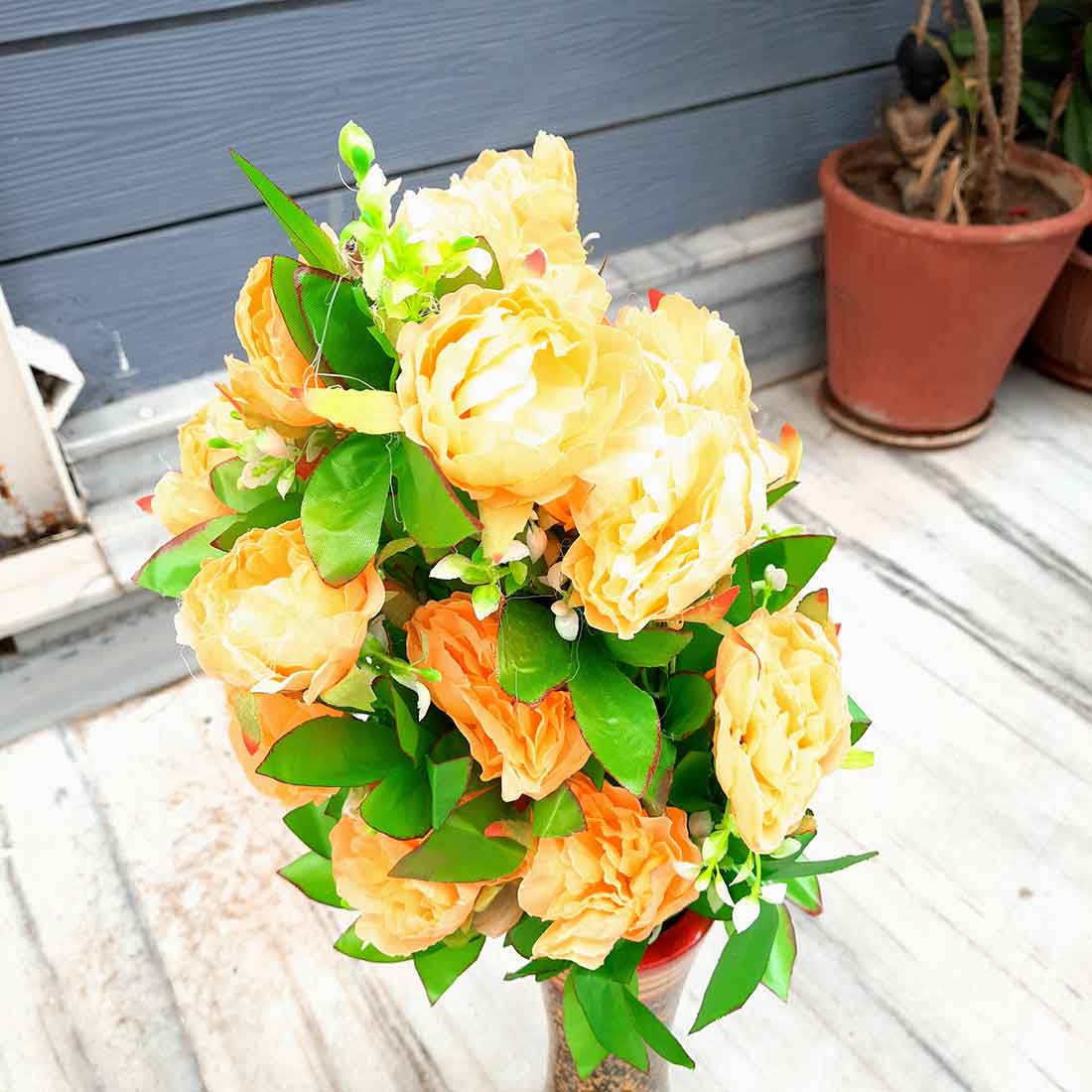 Artificial Flowers Bunch- Apkamart #color_Peach