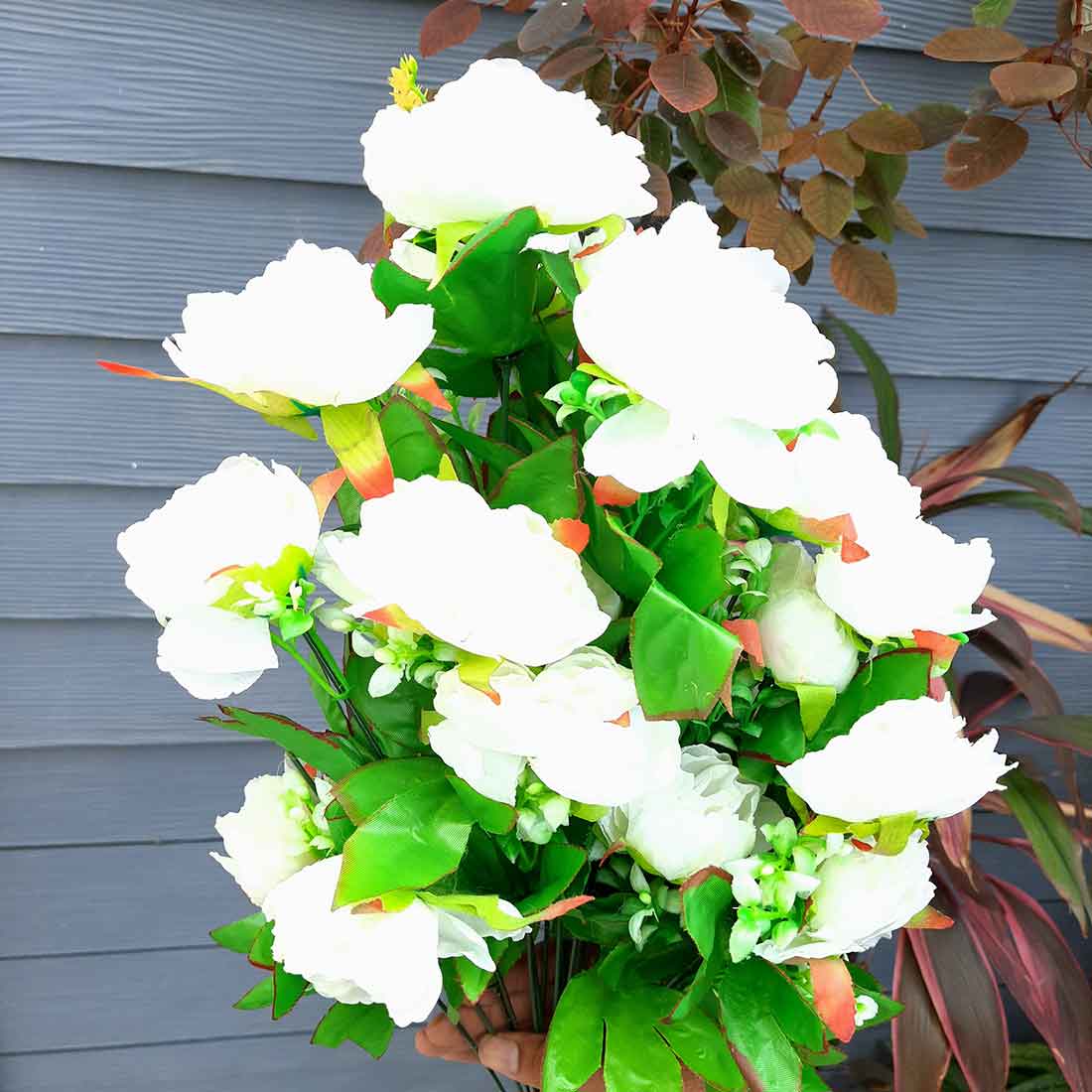 Artificial Flowers Bunch- Apkamart #color_White