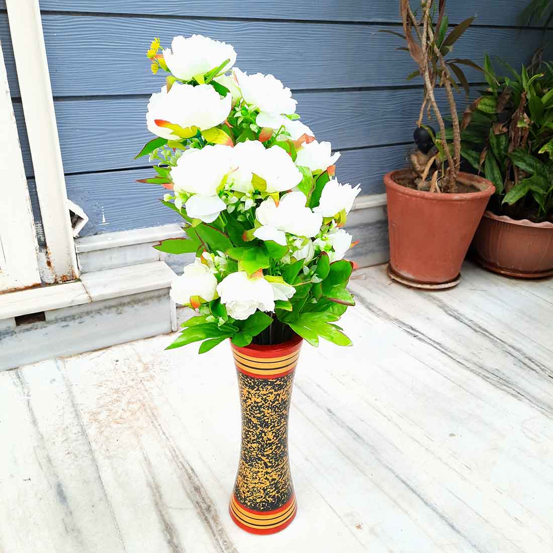 Artificial Flowers Bunch- Apkamart #color_White