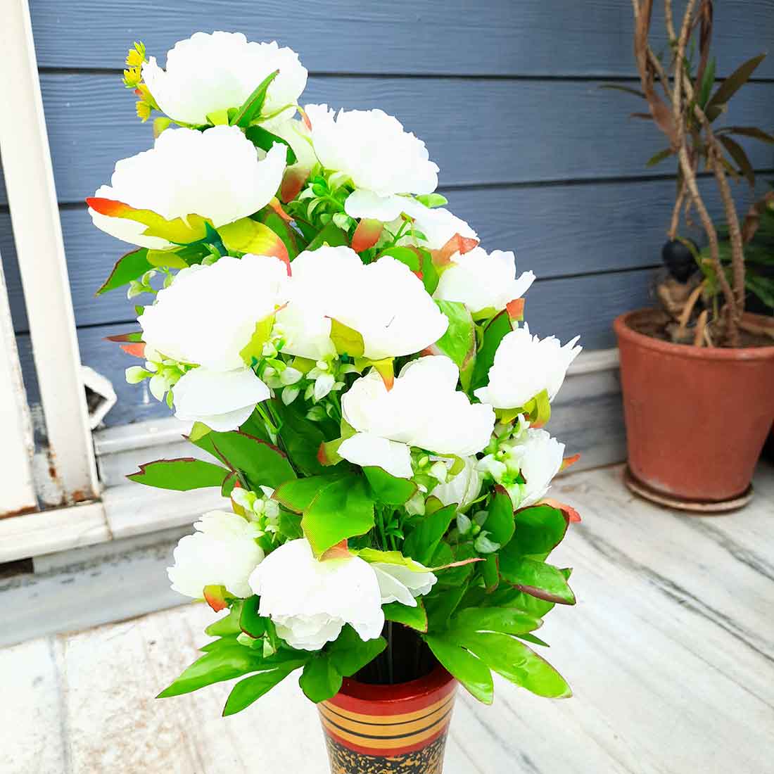 Artificial Flowers Bunch- Apkamart #color_White
