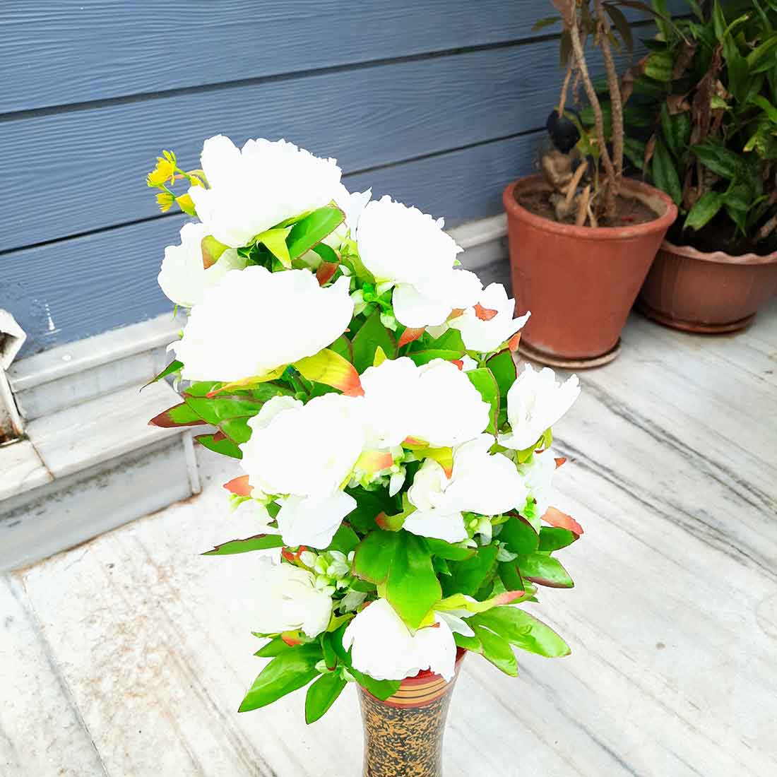 Artificial Flowers Bunch- Apkamart #color_White