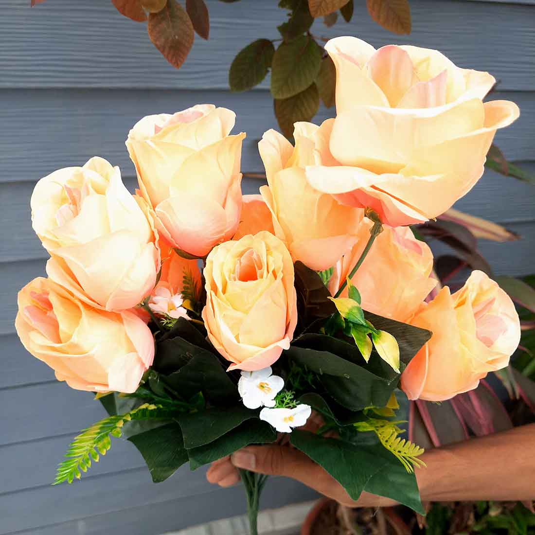 Artificial Flowers Bunch- Apkamart #color_Peach