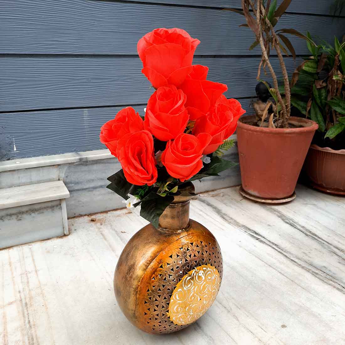 Artificial Flowers Bunch- Apkamart #color_Red