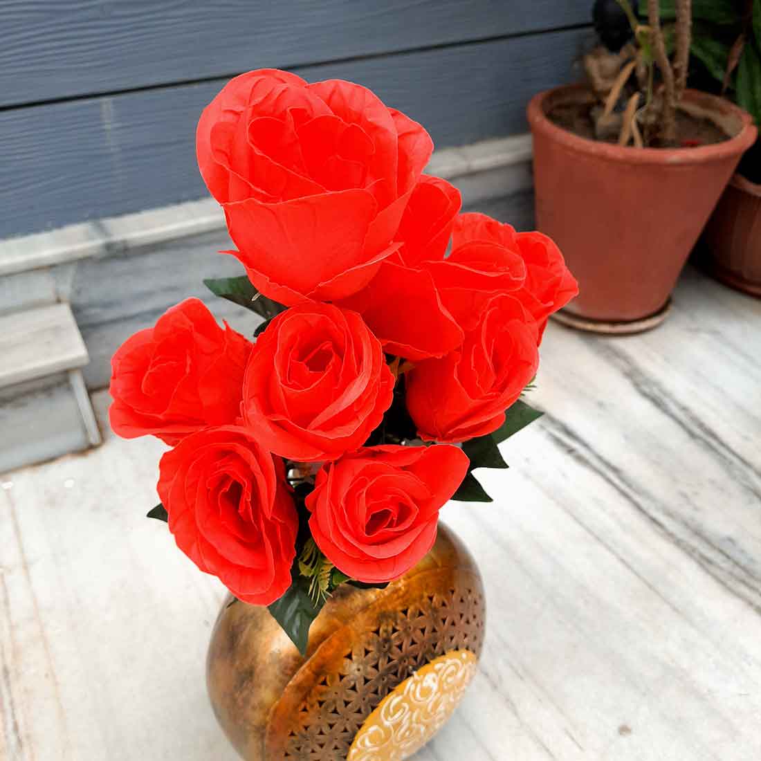 Artificial Flowers Bunch- Apkamart #color_Red