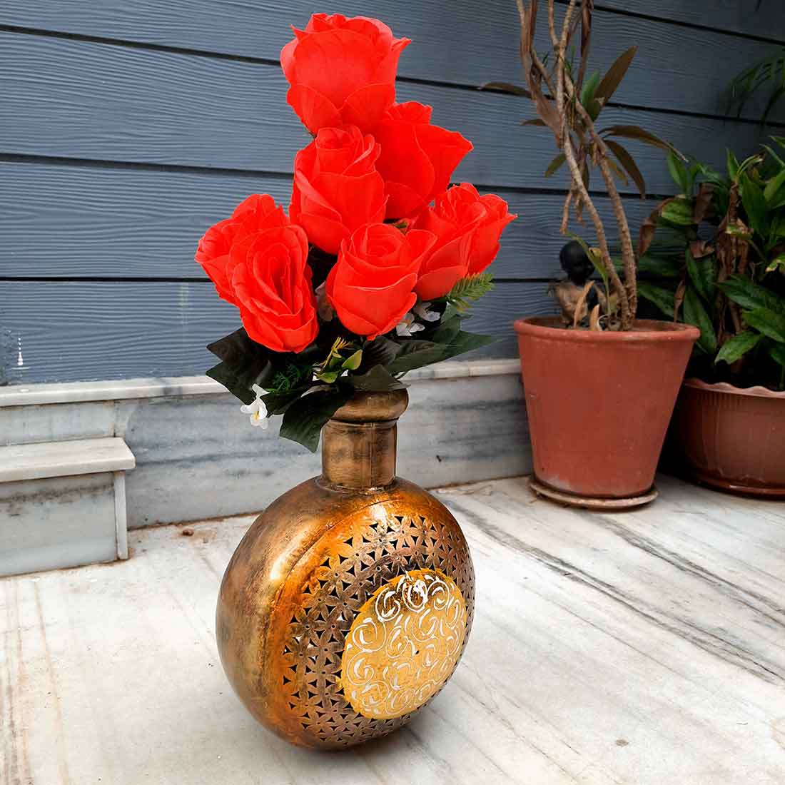 Artificial Flowers Bunch- Apkamart #color_Red