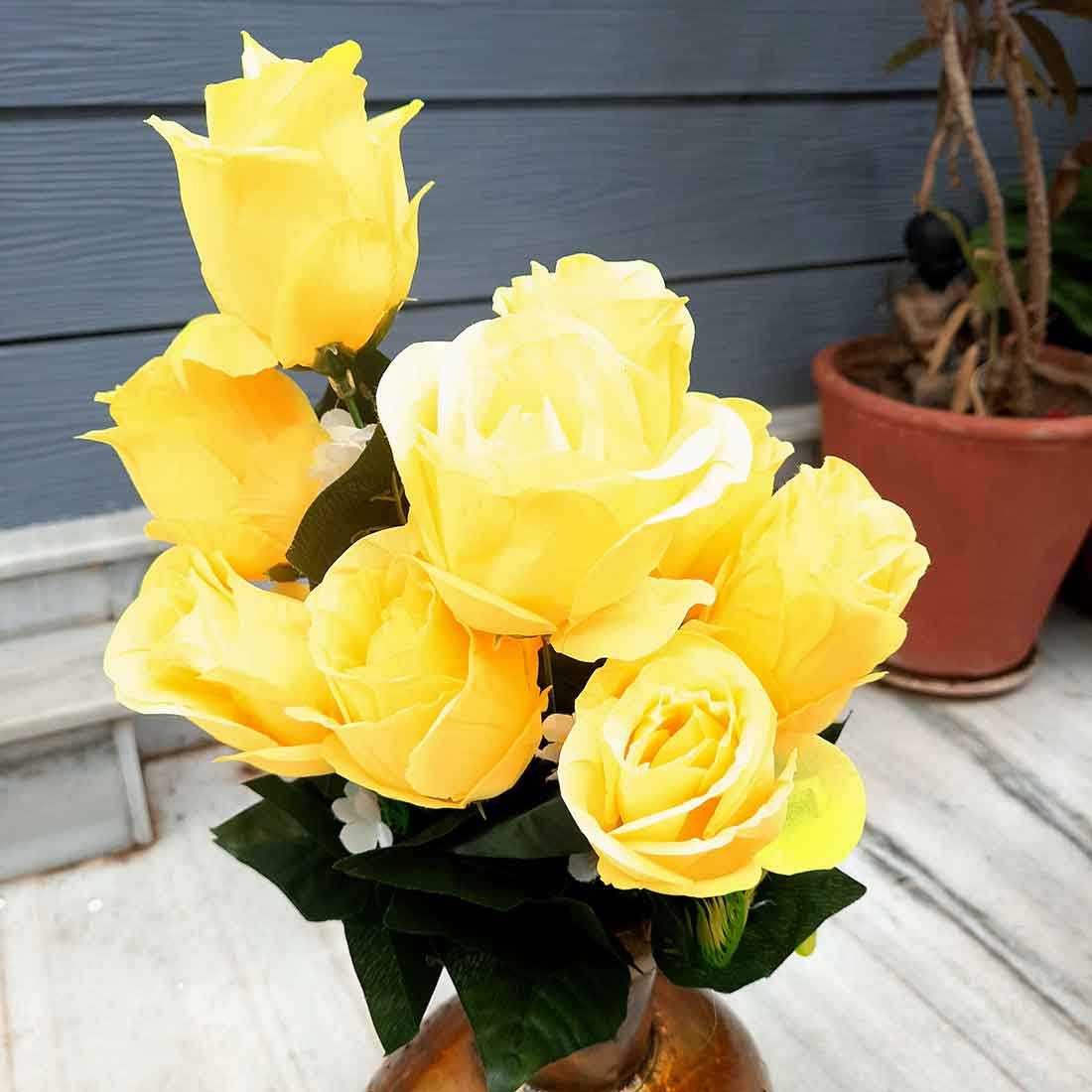 Artificial Flowers Bunch- Apkamart #color_Yellow