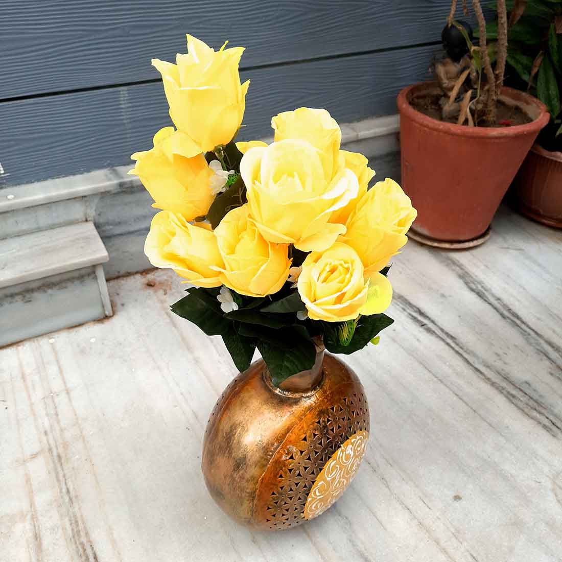 Artificial Flowers Bunch- Apkamart #color_Yellow