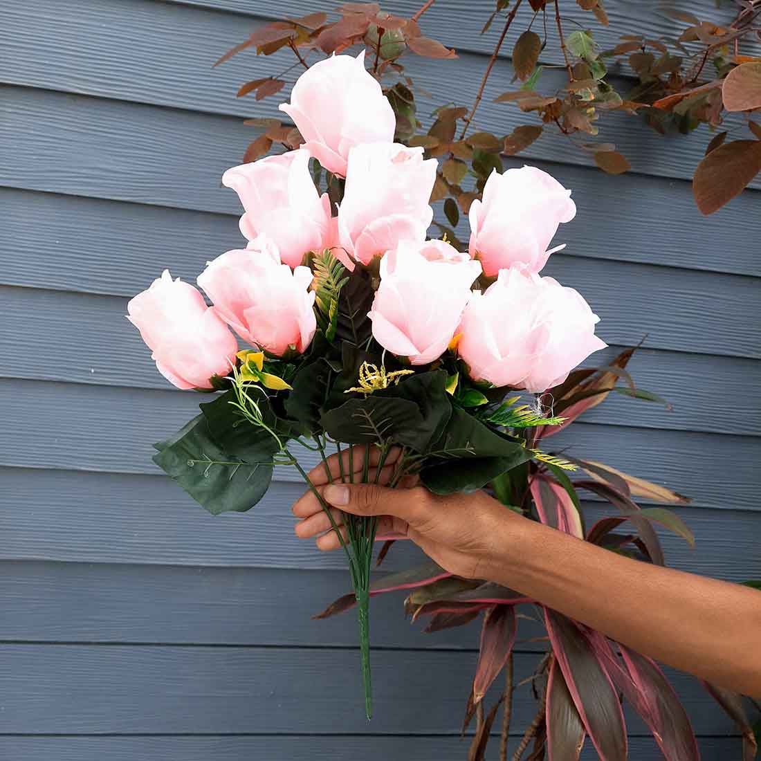 Artificial Flowers Bunch- Apkamart #color_Light Pink