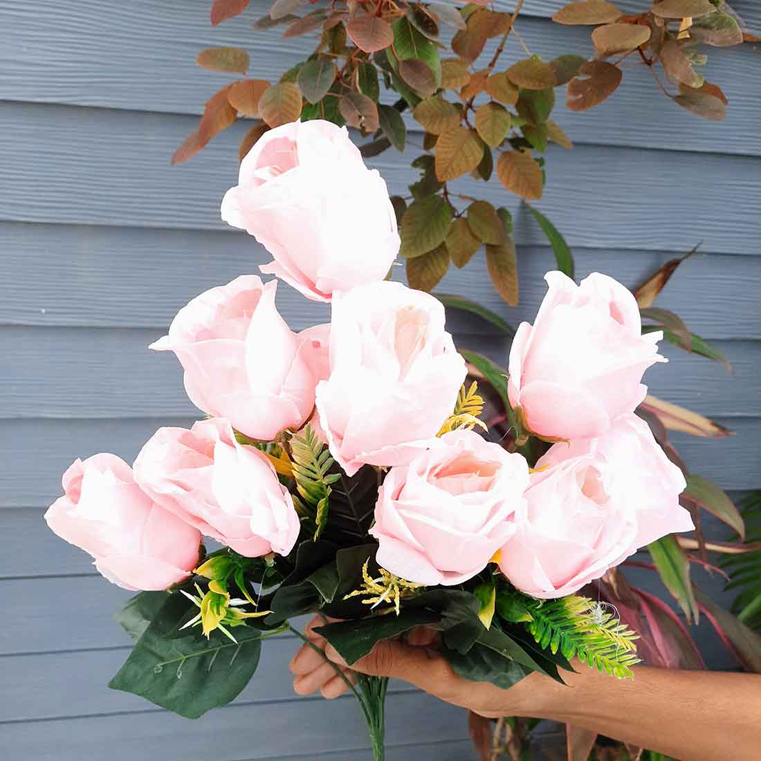 Artificial Flowers Bunch- Apkamart #color_Light Pink
