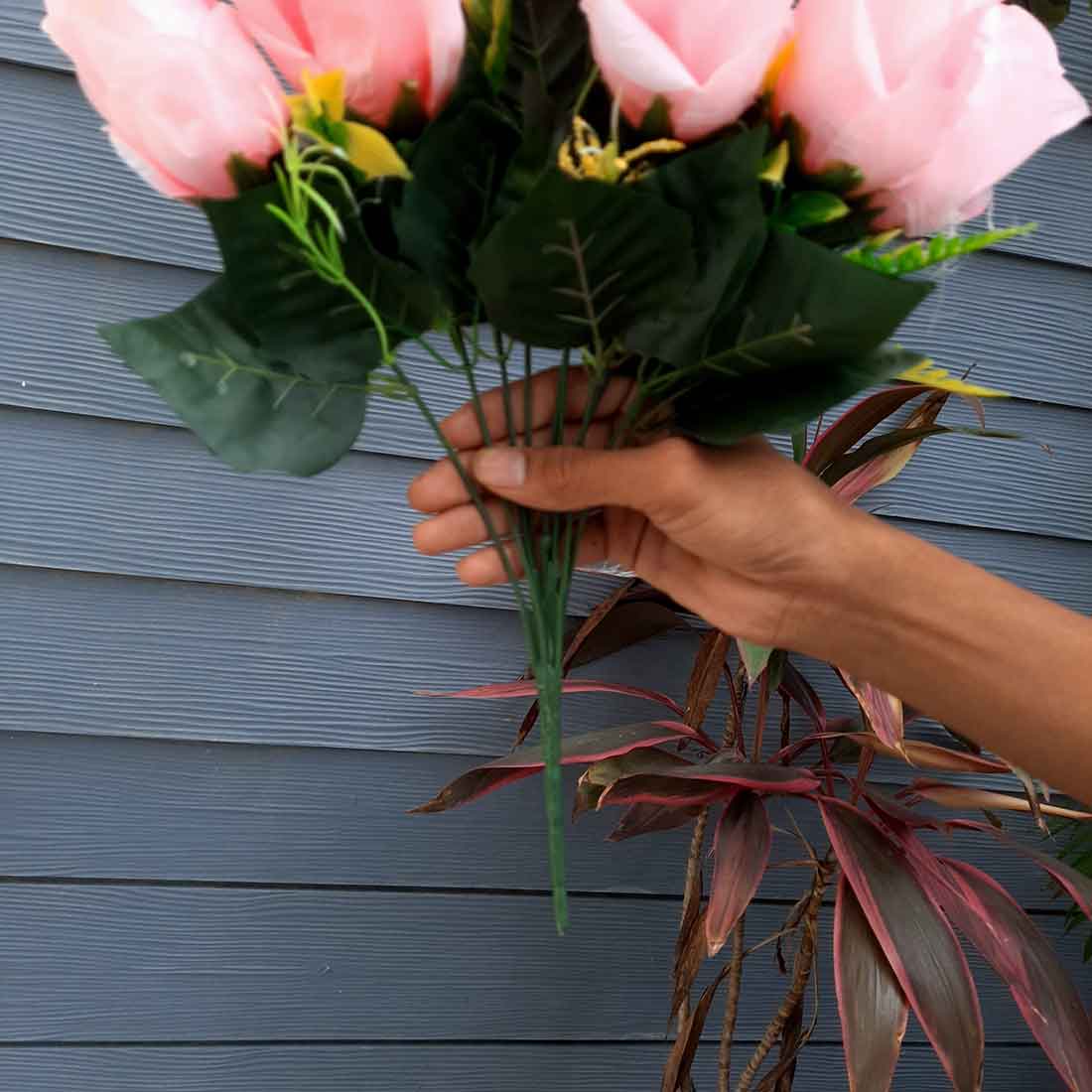 Artificial Flowers Bunch- Apkamart #color_Light Pink