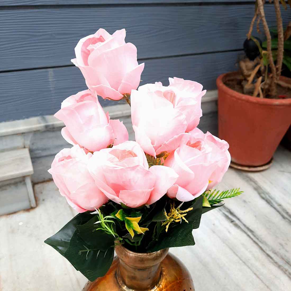 Artificial Flowers Bunch- Apkamart #color_Light Pink
