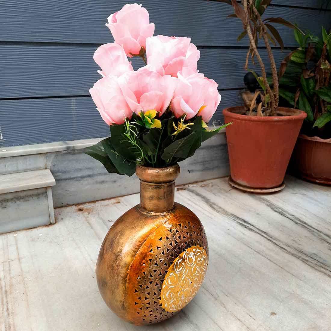 Artificial Flowers Bunch- Apkamart #color_Light Pink