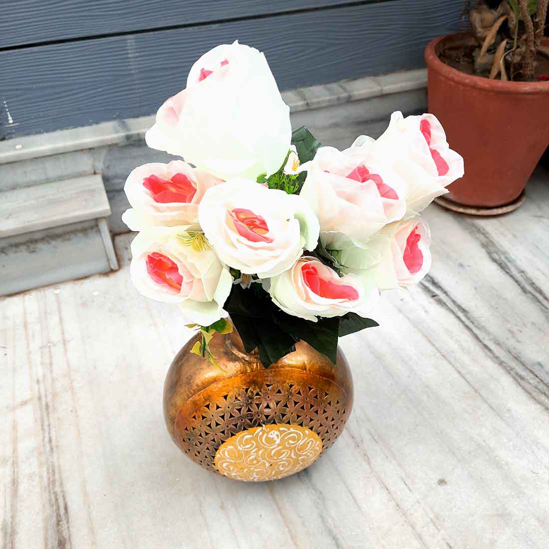 Artificial Flowers Bunch- Apkamart #color_White