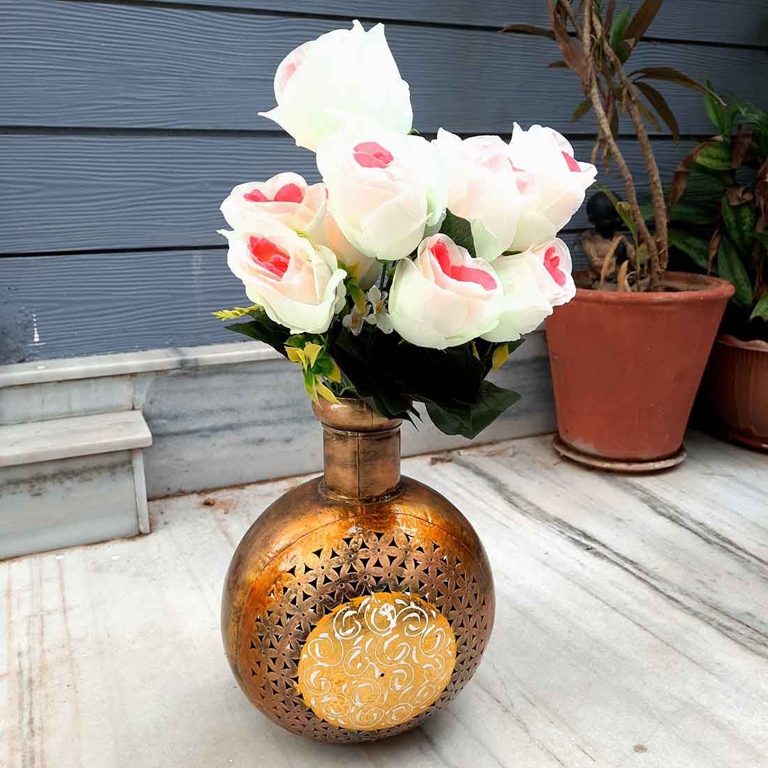 Artificial Flowers Bunch- Apkamart #color_White