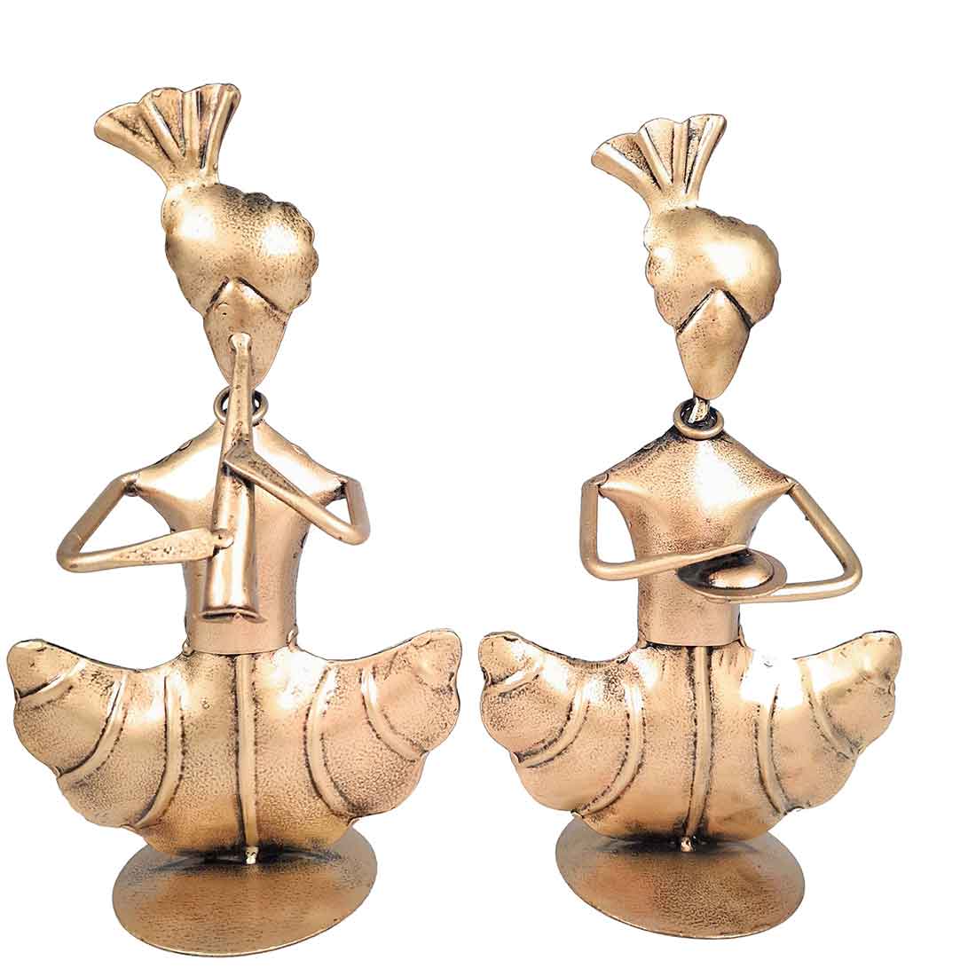 Rajasthani Musician Showpiece - For Table & Home Decor - 8 Inch - Set of 3 - ApkaMart