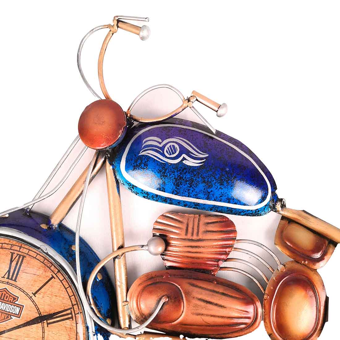 Bike Showpiece With Wall Clock - Unique Wall Decor for Living Room -26 Inch - ApkaMart