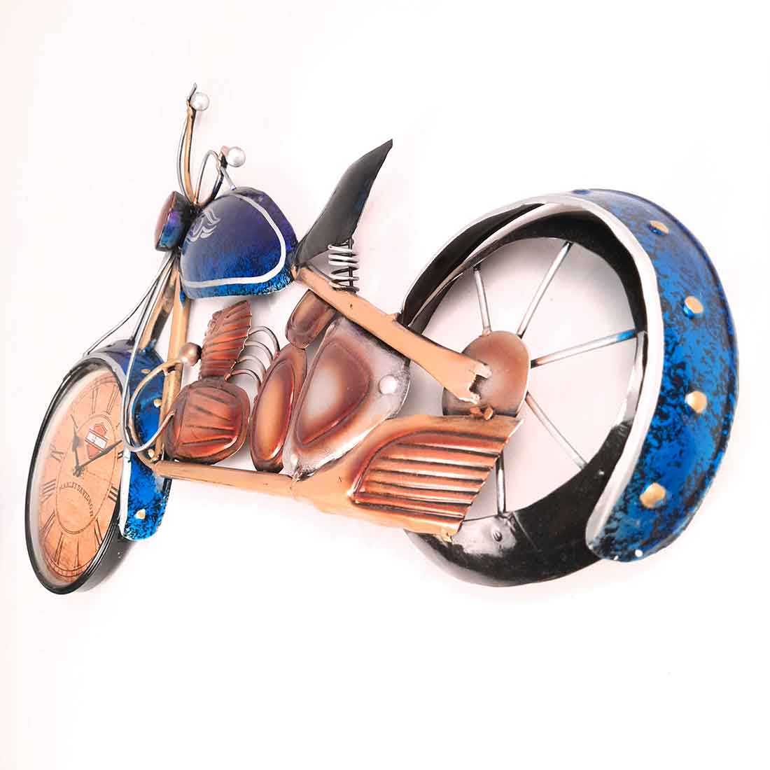 Bike Showpiece With Wall Clock - Unique Wall Decor for Living Room -26 Inch - ApkaMart